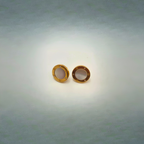 Conjunto de Collar y Pendientes Redondos 100% Acero Bañado en Oro 18K