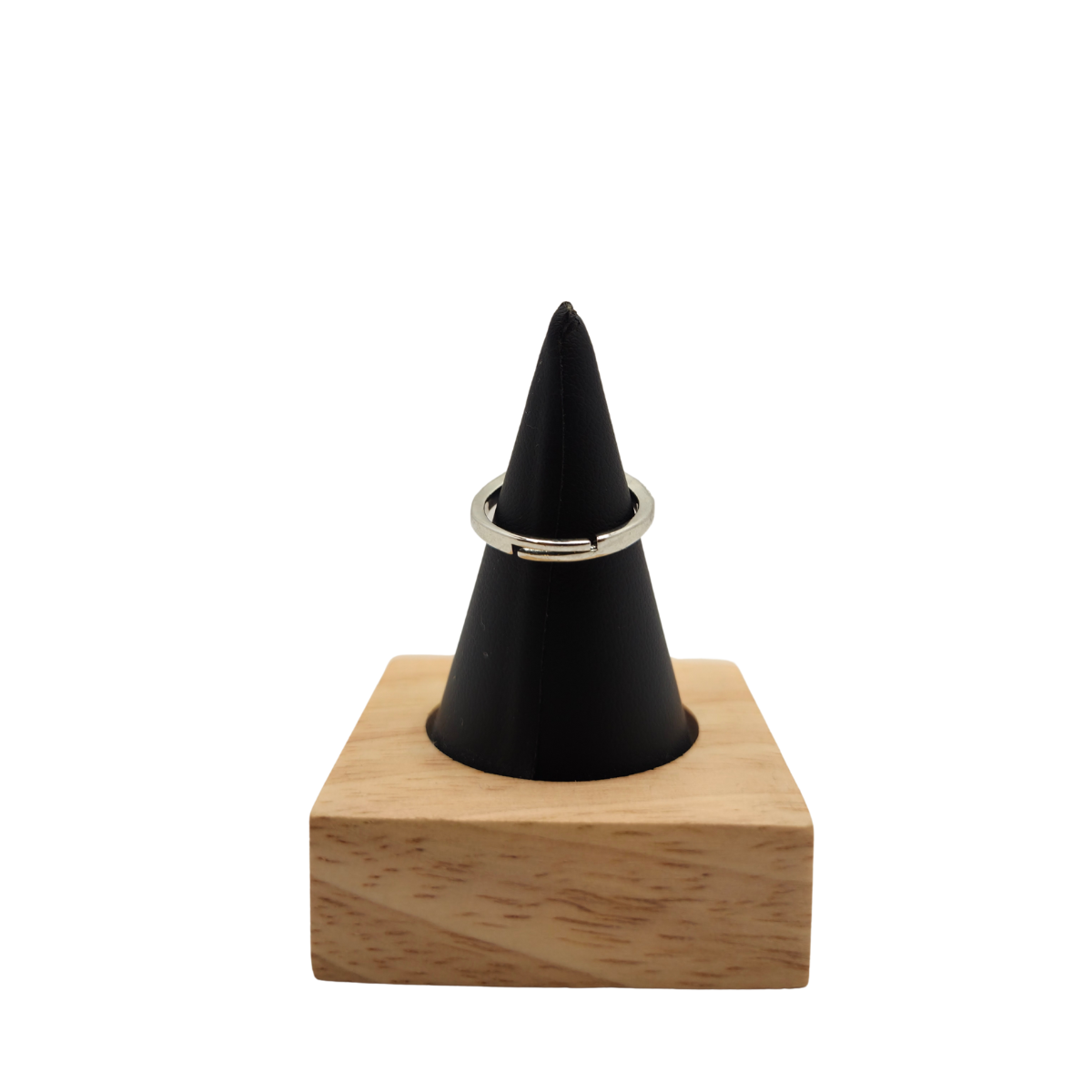 Bague cœur transparente avec zircone 100 % acier inoxydable couleur argent