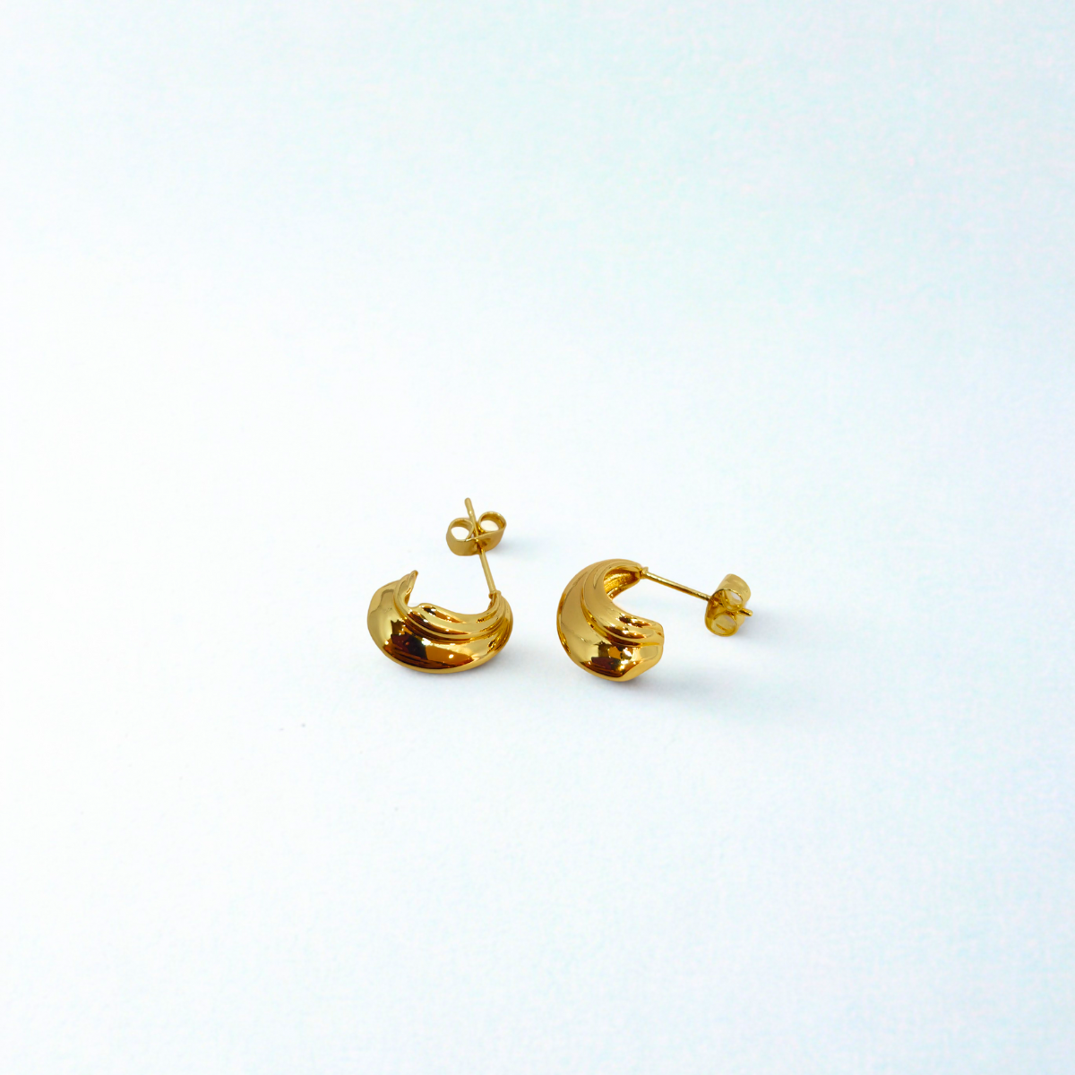 Pendientes de Aro Abultado Mini - 100% Acero Bañado en Oro 18K