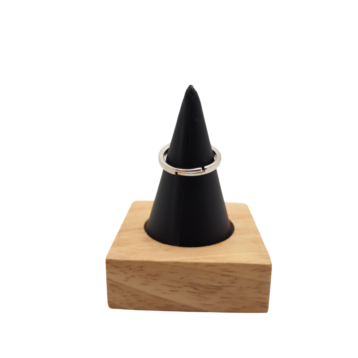 Bague ajustable « Reine de cœur » avec zircone rouge et halo – Acier plaqué or blanc 18 carats