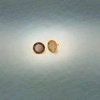 Conjunto de Collar y Pendientes Redondos 100% Acero Bañado en Oro 18K