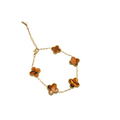 Orange Clover Marble Bracelet 100% 18K Gold Plated Steel