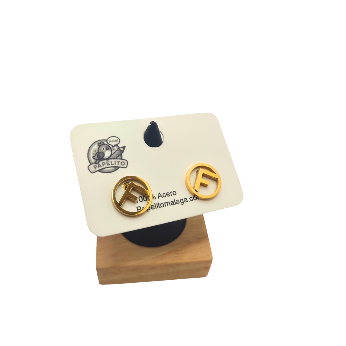 Conjunto de Joyería Diseño Doble Letra Entrelazada 100% Acero Bañado en Oro 18K