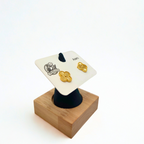 Conjunto de Joyería Trébol Texturizado 100% Acero Bañado en Oro 18K