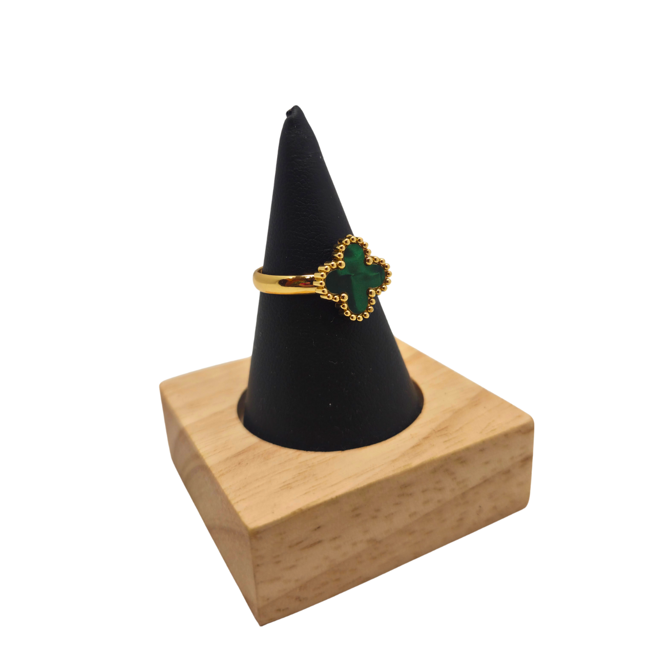 Conjunto de Joyería Tréboles Malaquita y Nácar 100% Acero Bañado en Oro 18K