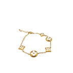 Conjunto de Joyería Trébol Nácar con Detalle Central 100% Acero Bañado en Oro 18K