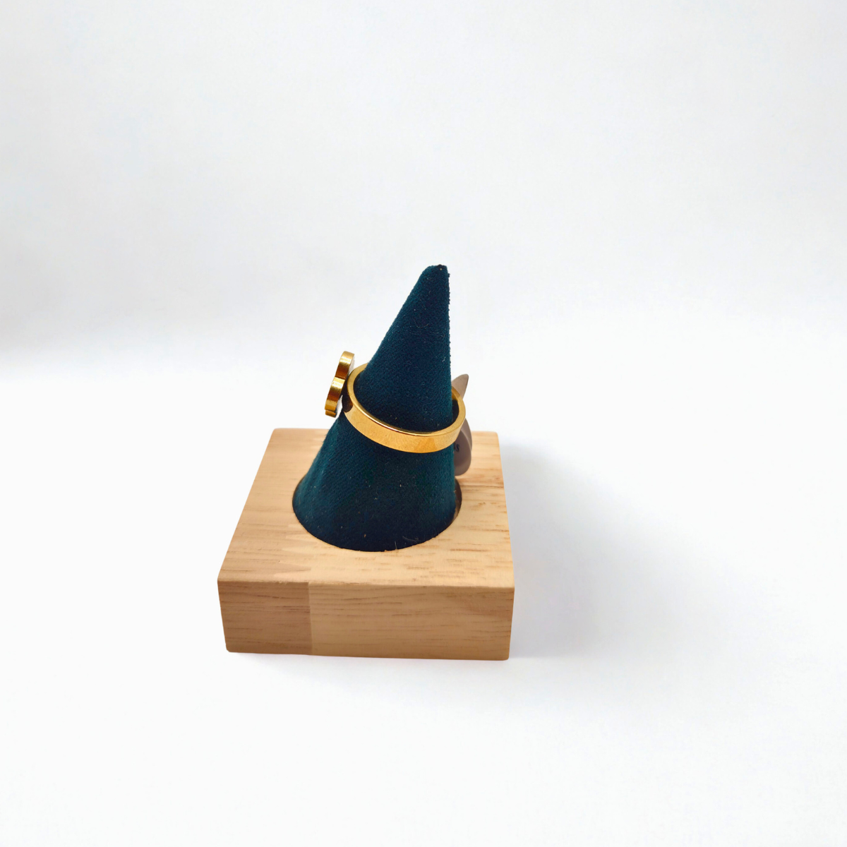 Bague trèfle vert malachite avec garniture en perles, 100 % acier plaqué or 18 carats 