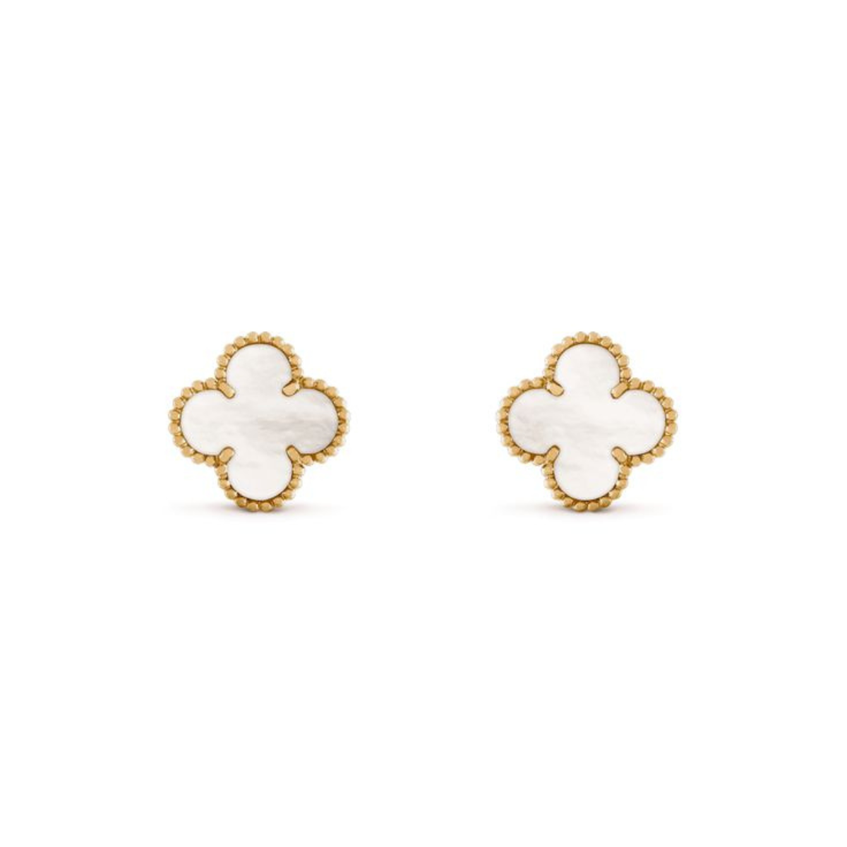 Pendientes de Trébol con Nácar 100% Acero Bañados en Oro de 18K - Elegancia Clásica