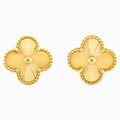 Boucles d'oreilles trèfle 100 % acier plaqué or 18 carats - Collection Luxe