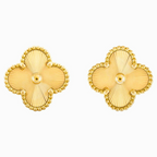 Pendientes de Trébol 100% Acero Bañados en Oro de 18K - Colección Lujo