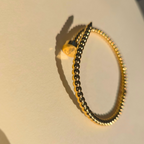Pulsera Clavo Texturizada en Acero con Baño de Oro 18K